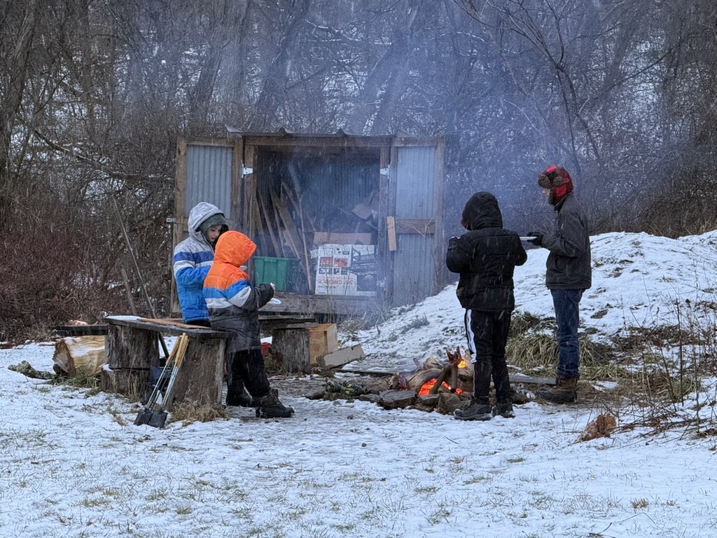 Winter campfire